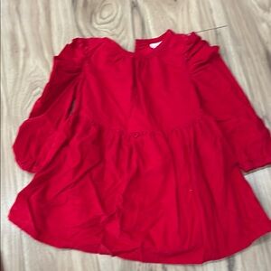 Janie and Jack Red Tiered Sundress with Puff Sleeves
